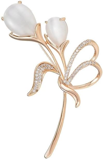 Flower Brooch Pin Rhinestones Pearl Flower Brooches Floral Pin Jewelry for Women Girls