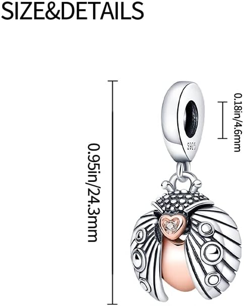 LIGHTDOG 925 Sterling Silver Charm fits Pandora Charm Bracelet Necklaces Pendant Bead Charms Jewelry Gift for Women Family Friends