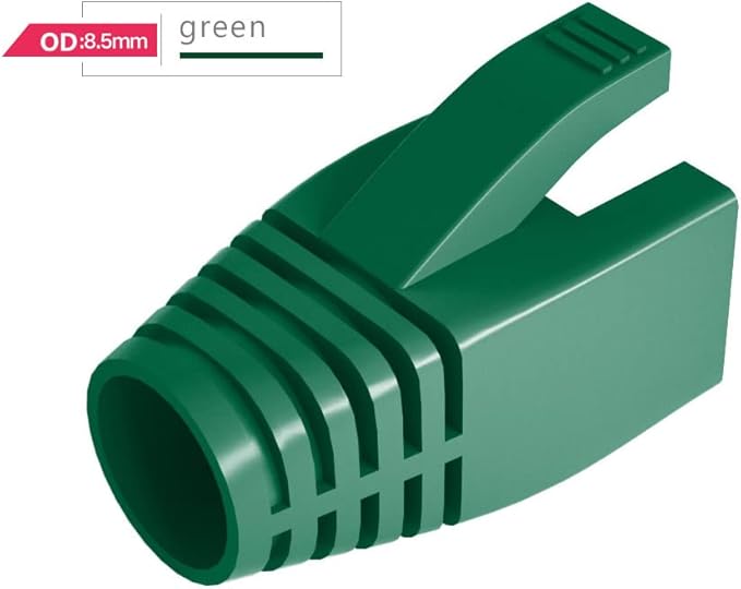50 Pcs Cat7 Cat7A Cat8 Strain Relief Boot, RJ45 Plug Connector Cover Modular Network Plug Connector Cap Cable Connector Boots, Green