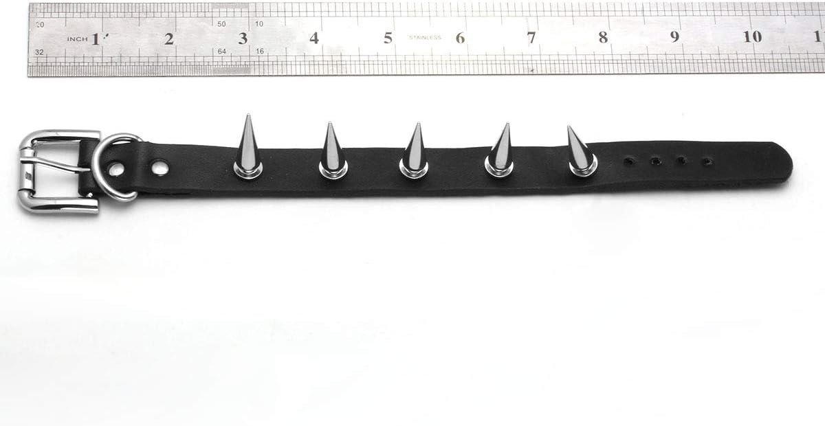 Eigso Vintage Punk Goth Studded Rivet Pu Leather Collar Choker Necklace with Spikes Adjustable