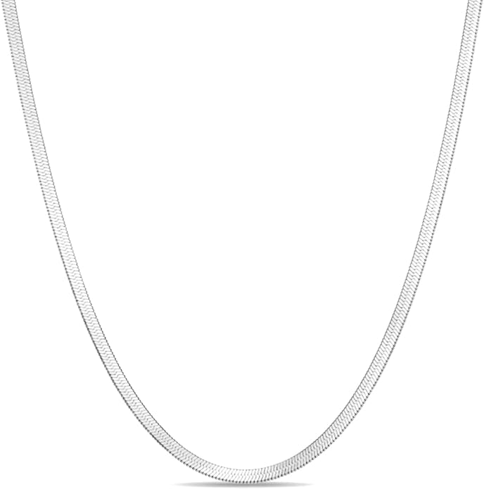 Fashion Necklace, White Gold and 18K Gold Plated Necklaces, Snake Chain, Rope Chain.Best Gift for Woman(16-18in)
