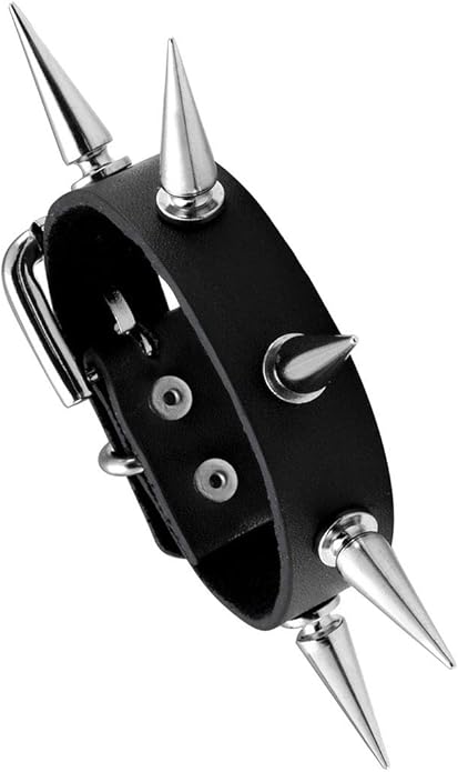 Eigso Vintage Punk Goth Studded Rivet Pu Leather Collar Choker Necklace with Spikes Adjustable
