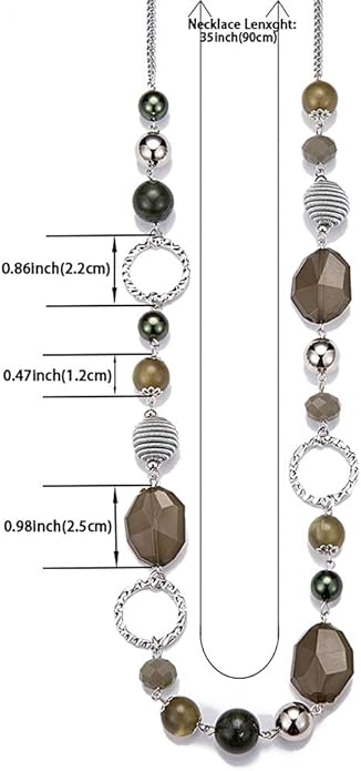 PEARL&CLUB Long Beaded Necklaces For Women - Sweater Chain Fashion Jewelry Necklace Gifts For Women
