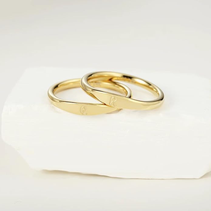 Gold Initial Rings for Women Non Tarnish Thumb Rings for Teen Girls 14K Gold plated for Women