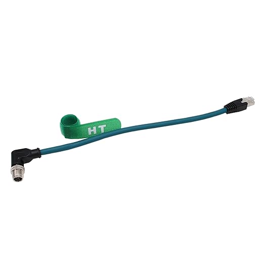 Ethernet Right Angle M12 8 Pin X-Coded RJ45 CAT-7e GigE High Speed Cable for Cognex Baumer Camera Sensor Switcher Router PLC 30cm