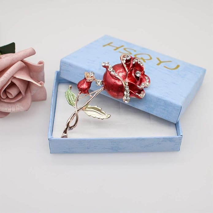 Crystal Pearl Flower Brooches Pins Fashion Beautiful Created Rhinestone Floral Brooch Good Idea for Party Dance Wedding Banquet for Elegant Women Girl