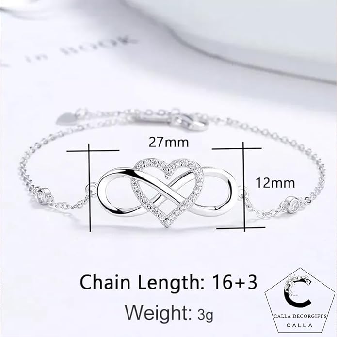 To My Granddaughter - Infinity Heart Bracelet Gift with Meaningful Card, Granddaughter Gifts from Grandma & Grandpa, Elegant Silver Jewelry for Birthday, Graduation, Christmas.