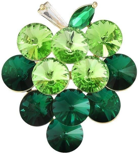 Fruit Brooch Austrian Crystal Rhinestone Brooch 18K Gold Plated Birthstone Lapel Pin Jewelry Birthday Gifts for Women Men