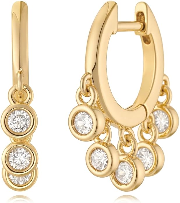 MYEARS Women Earrings Gold Huggie Hoop Ear Stud Cuff 14K Small Simple Hypoallergenic Everyday Jewelry