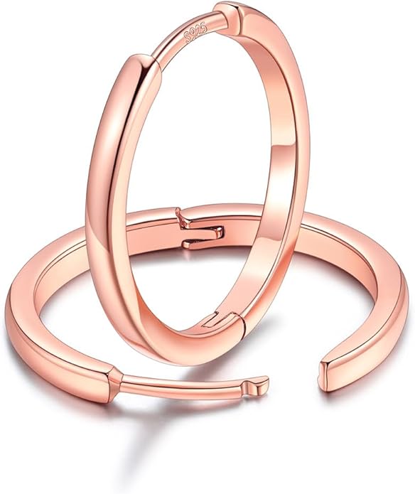 FaithHeart Sterling Silver Hoop Earrings for Women, Hypoallergenic Huggie Hoop Earrings Lightweight Small Cartilage Earrings Hoop Earring Dainty Everyday Earrings 6/8/10/12/14/15/16/18/20mm