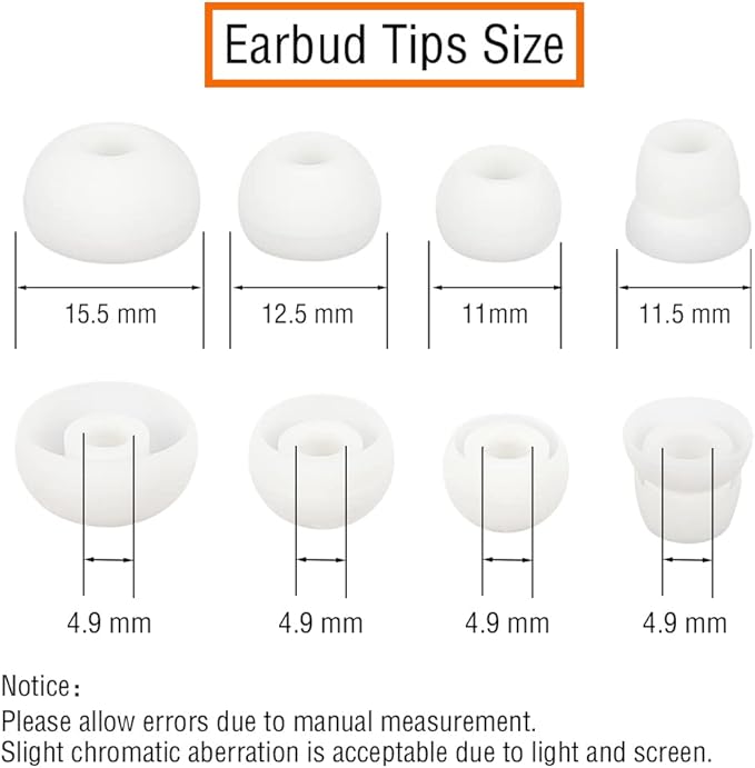 Silicone Ear Tips Earbud Replacement Tips Earbuds Eargels Earpads Earbuds Tips Compatible with Powerbeats 2/3 Wireless Beats by Dre Headphones,4 Pairs(White)
