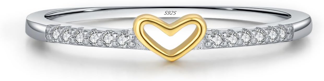 S925 Sterling Silver Infinity & Heart Pavé Ring for Women – Minimalist Twist Design, Everyday Stackable CZ Band, Casual Chic Jewelry