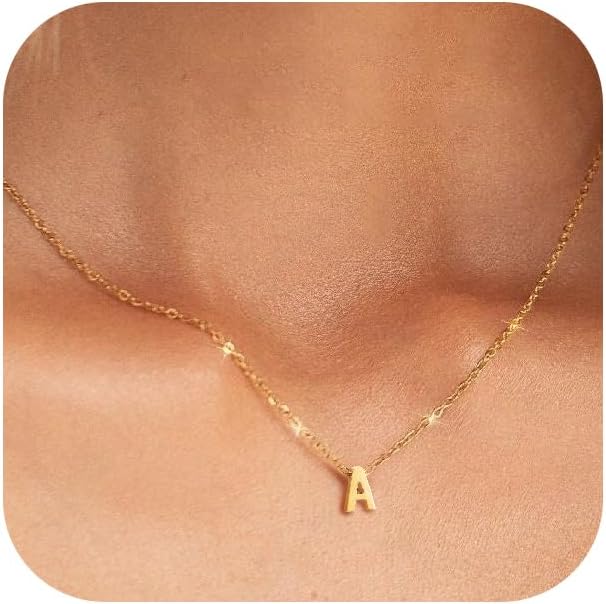 Valentines Day Gifts Initial Necklace for Women Girls Kids - Dainty Initial Necklace Tiny A-Z Pendant Necklace Cute Letter Necklace
