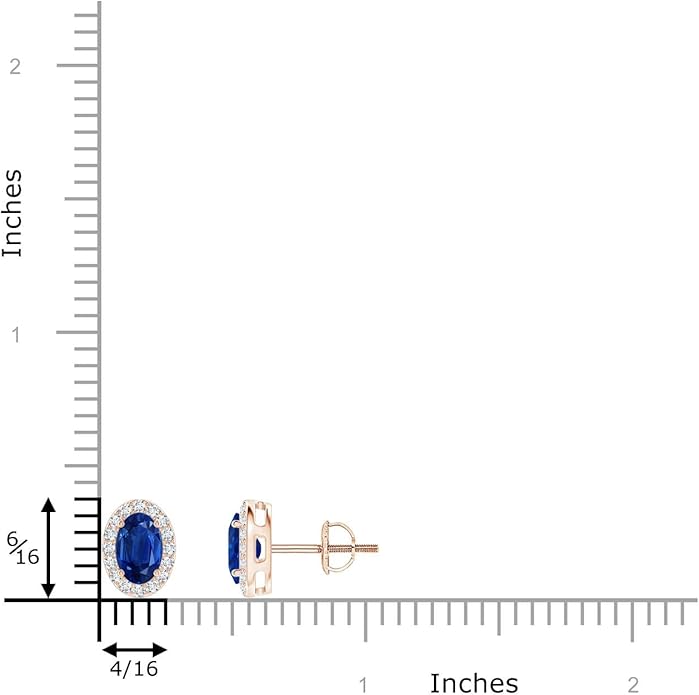 ANGARA Natural Blue Sapphire Earrings for Women | Prong-Set Oval Blue Sapphire Stud Earrings with Diamond Halo in 14K Solid Gold/Platinum | September Birthday, Anniversary, Gemstone Jewellery Gift