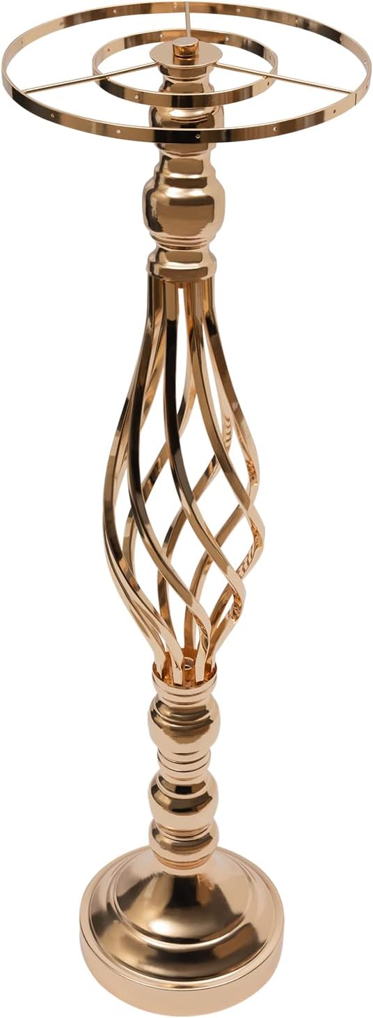 Wedding Centerpieces Gold Vases,10PCS Metal Flower Candle Holder with Sparkling Crystal Beads,Crystal Flower Vase Metal Flowers Stand for Party Tables Decorations (10PCS-Gold-14cm)