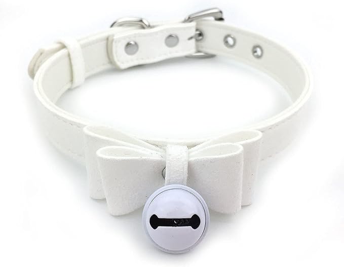 Destiny Love Bell Padlock Choker Collar Necklace Lolita Bow Collar Cat Kitty Velvet Necklace with Heart Lock and Key with Box for Women and Men