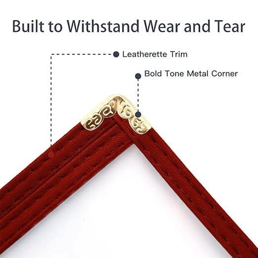 Goodsmart Restaurant Menu Covers - 25 Pack Red 2-Page/4-View 8.5" x 11", Side-Loading Vinyl Menu Holders, Clear Sleeves, Double-Stitched Edge, Leather-Style Café Menu Covers with Gold Corners