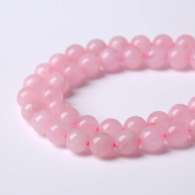 Rose Pink Quartz Beads - 90pc Natural Pink Energy Crystal Round Loose Beads for Jewelry Making DIY Bracelets 15" (4mm)