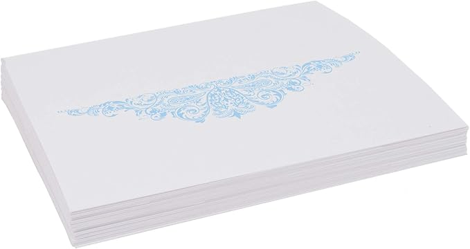 Paisley Place Cards, Light Blue (Choose Color), Set of 150, Pre-cut and Scored - Wedding, Party, Dinner, and Special Events - Made in the USA