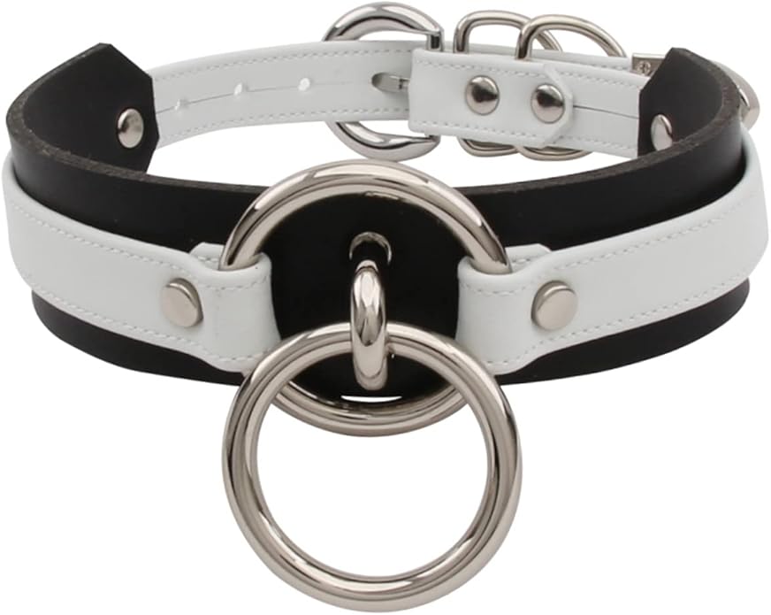 Lookook Fashion O-Ring Faux Leather Choker Necklaces Collar For Womens