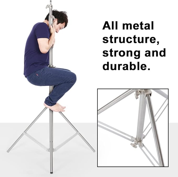 Photo Video Studio Backdrop Stand, 9.19ft Stainless Steel Backdrop Support System Background Stand with Carry Bag for Portrait & Studio Photography