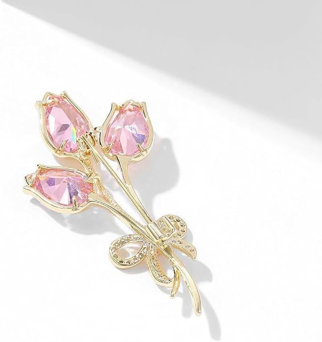 14K Gold Rose Flower Brooch - Elegant Floral Design Scarf Buckle, Graceful Pin for Special Occasions, Ideal Gift for Her, Craft Enthusiast Jewelry Accessory