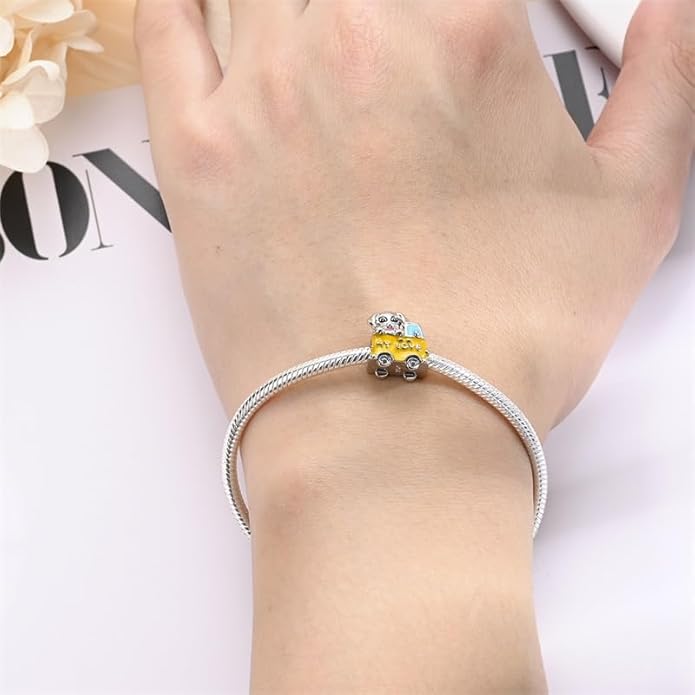 LIGHTDOG 925 Sterling Silver Charm fits Pandora Charm Bracelet Necklaces Pendant Bead Charms Jewelry Gift for Women Family Friends