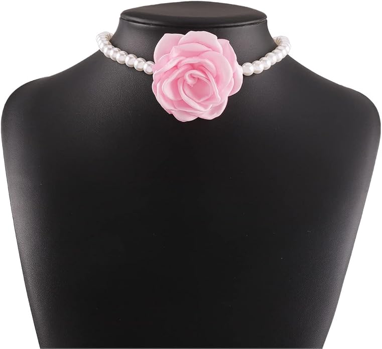 Flower Choker Necklaces for Women Vintage Baroque Floral Rose Collar Necklace Adjustable Bridal Party Prom Jewelry