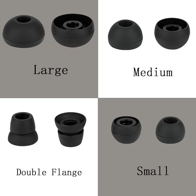4 Pairs Silicone Earbud Tips Replacement Eartips Earbuds Cap Eartips Tips Compatible with Powerbeats 1/2/3 Wireless Beats by Dre Headphones (Black)