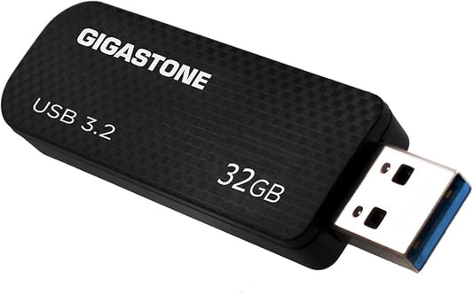 Gigastone Z30 32GB USB3.0 Flash Drive, Capless Retractable Design Pen Drive, Carbon Fiber Style, Reliable Performance & Durable