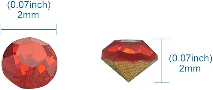 Fashewelry 1440Pcs Pointed Back Clear Glass Rhinestone Cabochons 2mm Mini Faceted Crystal Diamante Gem Cab Covers with Gold Plated No Hole for DIY Jewelry Making, Randomly Mixed Colors
