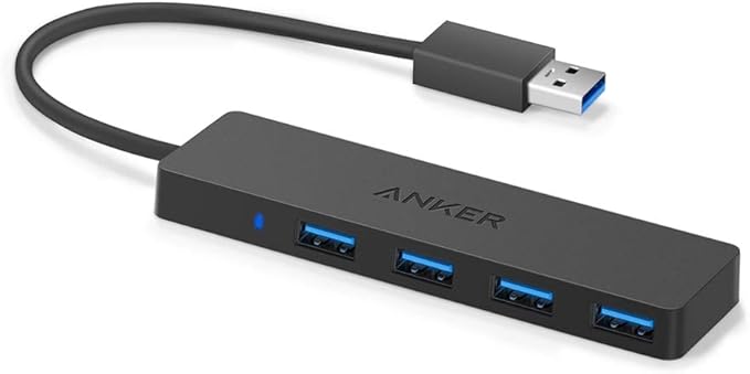 Anker 4-Port USB 3.0 Hub, Ultra-Slim Data USB Hub with 2 ft Extended Cable [Charging Not Supported], for MacBook, Mac Pro, Mac mini, iMac, Surface Pro, XPS, PC, Flash Drive, Mobile HDD