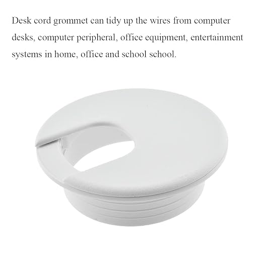 HAHIYO 2Pcs 2Inch/50mm White ABS Plastic U-Shaped Desk Grommet Wire Grommet Cable Management Cord Hole Cover Desk Wire Hole Insert Wire Organizer for Computer Office Home School Equipment Systems