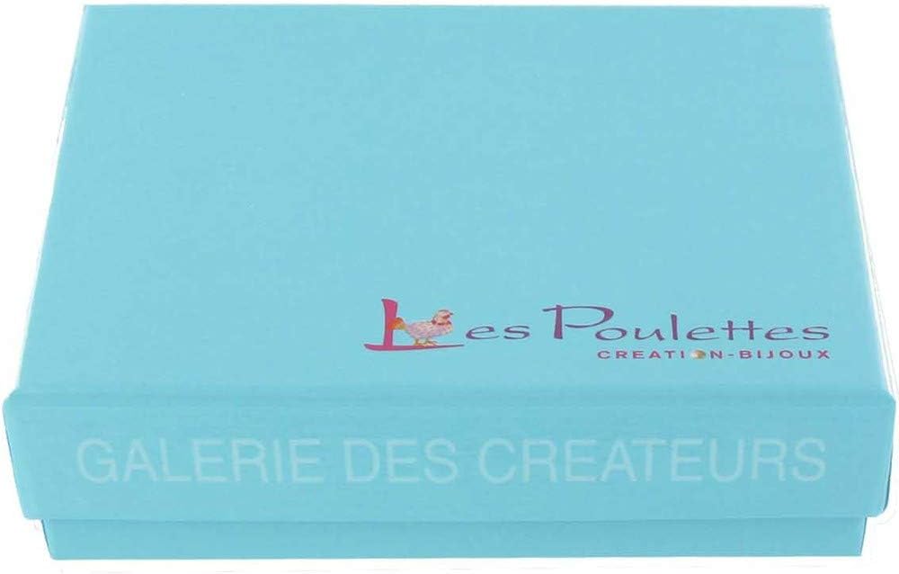 LES POULETTES JEWELS - Brooch Round Brass and Three Glass Beads