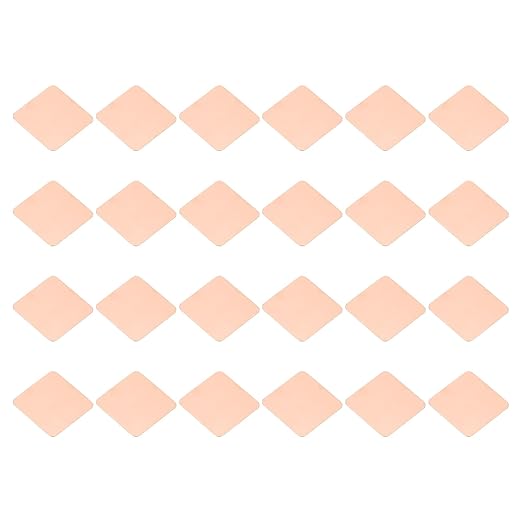 PATIKIL Copper Heatsink Pad Shims, 24 Pcs 15x15x0.3mm Copper Pad Shim IC Chipset GPU CPU Thermal Heatsink for Cooling Laptop Desktop Computer