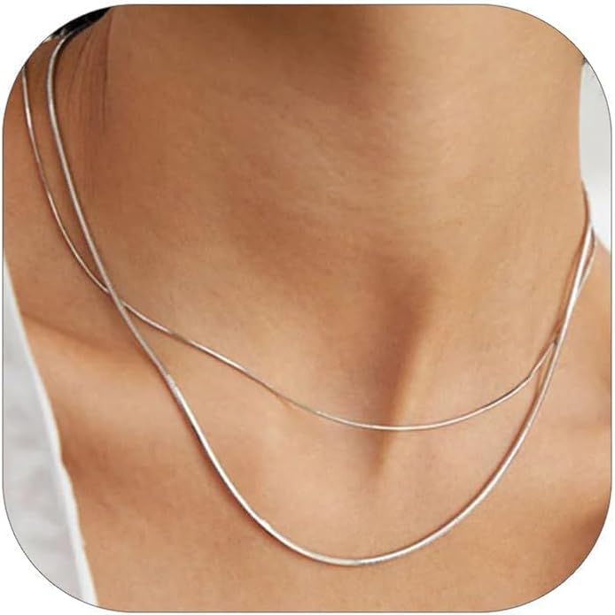 ChainsHouse Snake Chain Necklace for Women 1.2mm, 14-30" Adjustable with 5cm Extender for Pendants Lockets, Rose Gold/Stainless Steel/Black/14K Gold Hypoallergenic Dainty Jewelry Gift