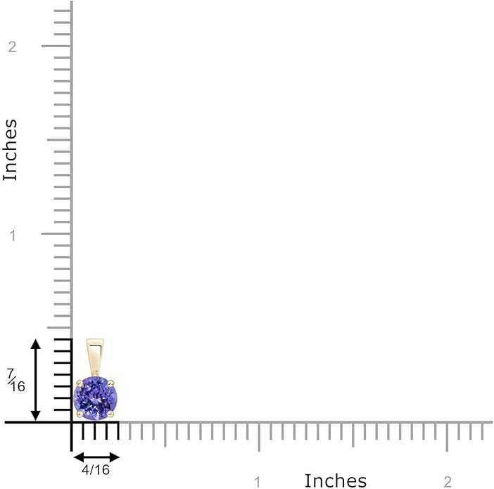 Angara Natural Tanzanite Solitaire Pendant for Women | Round Tanzanite Solitaire Pendant Necklace in 14K Solid Gold/Silver/Platinum With 18" Chain | December Birthday, Gemstone Jewelry Gift