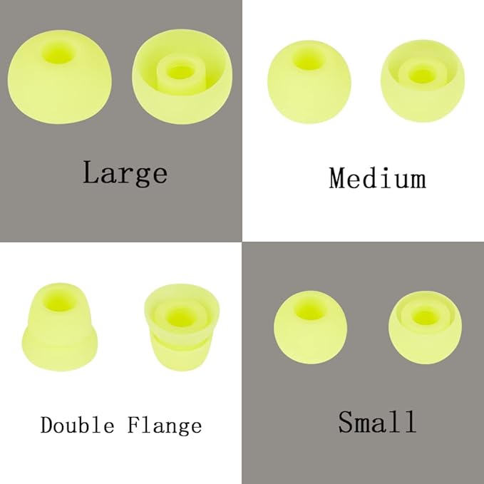 4 Pairs Silicone Replacement Earbud Tips Earbud Cap Compatible with Powerbeats 1/2/3 Wireless Beats by Dre Headphones,Ear Bud Tips(Yellow)