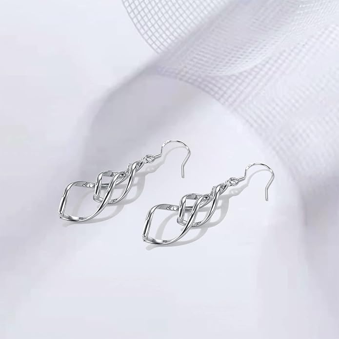 Sterling Silver Plated Earrings Dangle Earrings Linear Drop Statement Earrings for Women