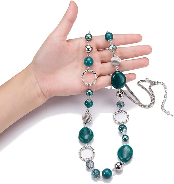 PEARL&CLUB Long Beaded Necklaces For Women - Sweater Chain Fashion Jewelry Necklace Gifts For Women