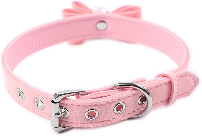 Destiny Love Bell Padlock Choker Collar Necklace Lolita Bow Collar Cat Kitty Velvet Necklace with Heart Lock and Key with Box for Women and Men