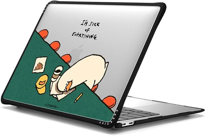 CASETiFY Impact MacBook Air 13" (M1/Intel) Case [Cushioned Impact Corners/Scratch-Resistant/Anti-Slip Grip] - I'm Sick of Everything - Clear Black