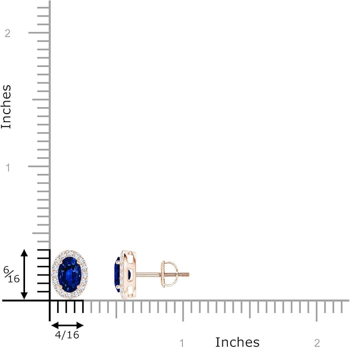 ANGARA Natural Blue Sapphire Earrings for Women | Prong-Set Oval Blue Sapphire Stud Earrings with Diamond Halo in 14K Solid Gold/Platinum | September Birthday, Anniversary, Gemstone Jewellery Gift