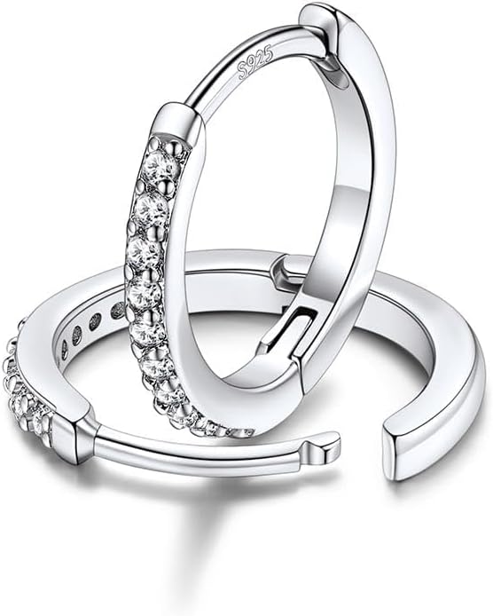 FaithHeart Sterling Silver Hoop Earrings for Women, Hypoallergenic Huggie Hoop Earrings Lightweight Small Cartilage Earrings Hoop Earring Dainty Everyday Earrings 6/8/10/12/14/15/16/18/20mm