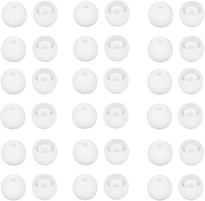 36 Pieces Medium Earbud Tips Soft and Comfortable Ear Bud Replacement Pieces Silicone Fit Most in-Ear Headphones，Inner Hole 3.8mm -5.5mm，Medium White Earbud Replacement Tips