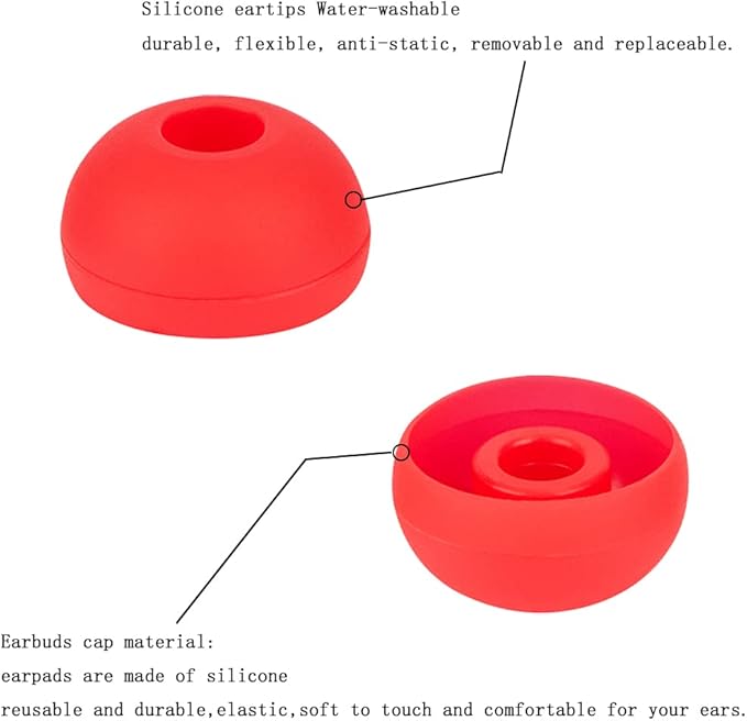 Earbud Replacement Tips Silicone Ear Tips Compatible with Powerbeats 1/2/3 Wireless Beats by Dre Headphones,4 Pairs Earbud Cap