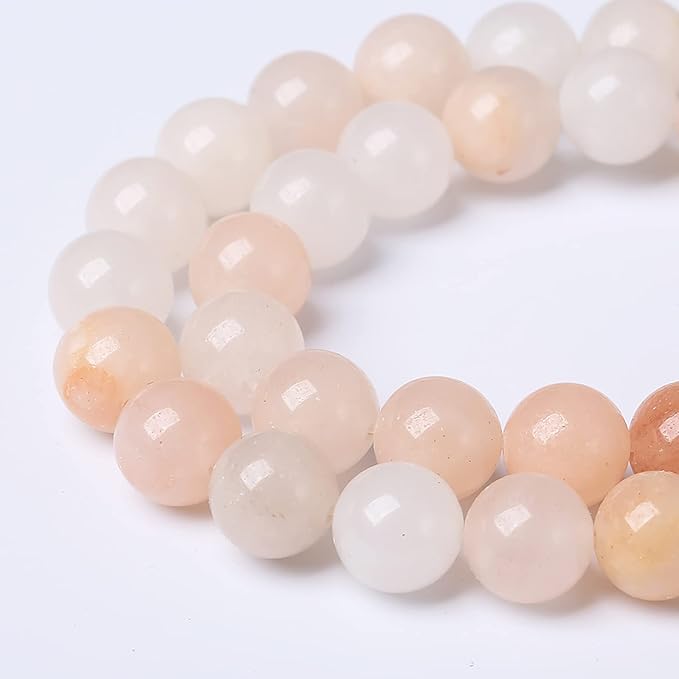 38PCS 10mm Natural Pink Aventurine Gemstone Beads Round Loose Spacer Stone Beads for Jewelry Making DIY Bracelet Necklace Materials 15"