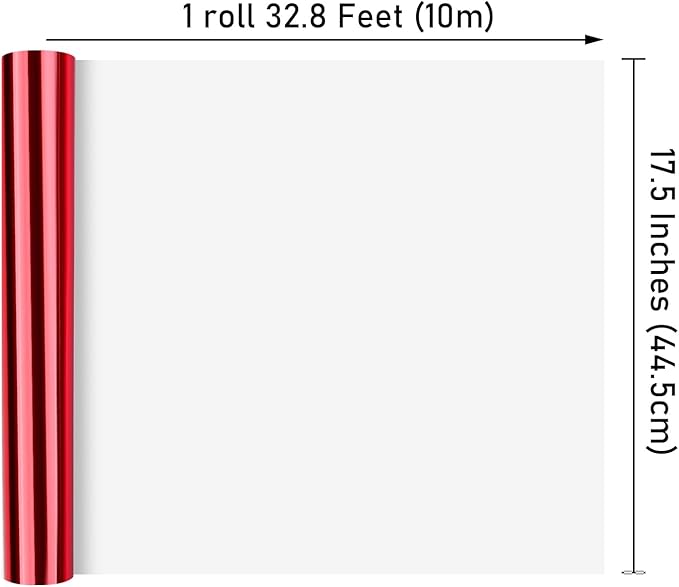 NESCCI Red Metallic Wrapping Paper, Solid Color Paper,Gift Wrapping Paper,Perfect for Wedding,Valentine's Day,Birthday, Christmas,Baby Shower,DIY Bouquet (17.5 Inches X 32.8 Feet)
