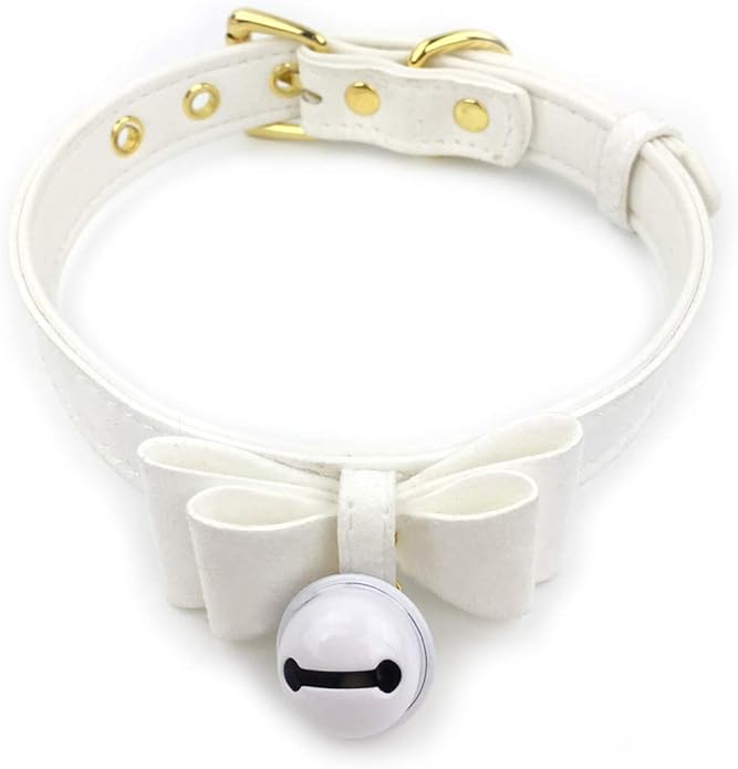 Bell Choker Collar Necklace Lolita Bow Collar Cat Kitty Velvet Necklace