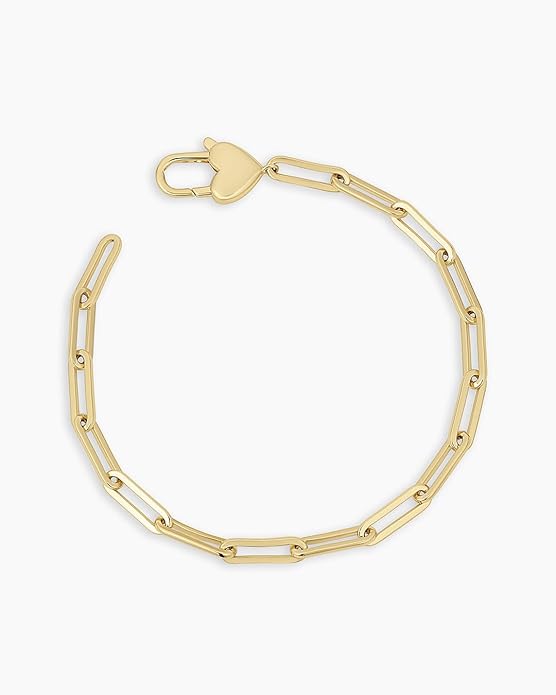 gorjana - Heart Padlock Bracelet 7" - 18k Gold Plating - Elegant and Romantic Design - Heart-Shaped Padlock Closure - Versatile for Any Occasion
